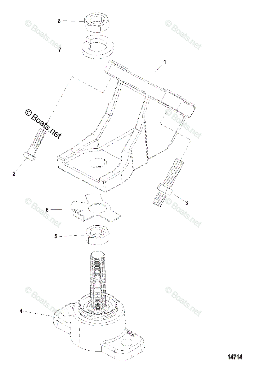 Mercruiser Sterndrive Gas Engines OEM Parts Diagram for Engine Mounts