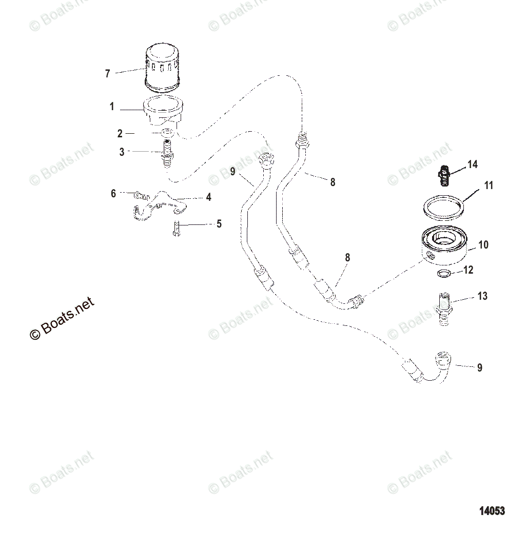 Mercruiser Sterndrive Gas Engines OEM Parts Diagram for REMOTE OIL
