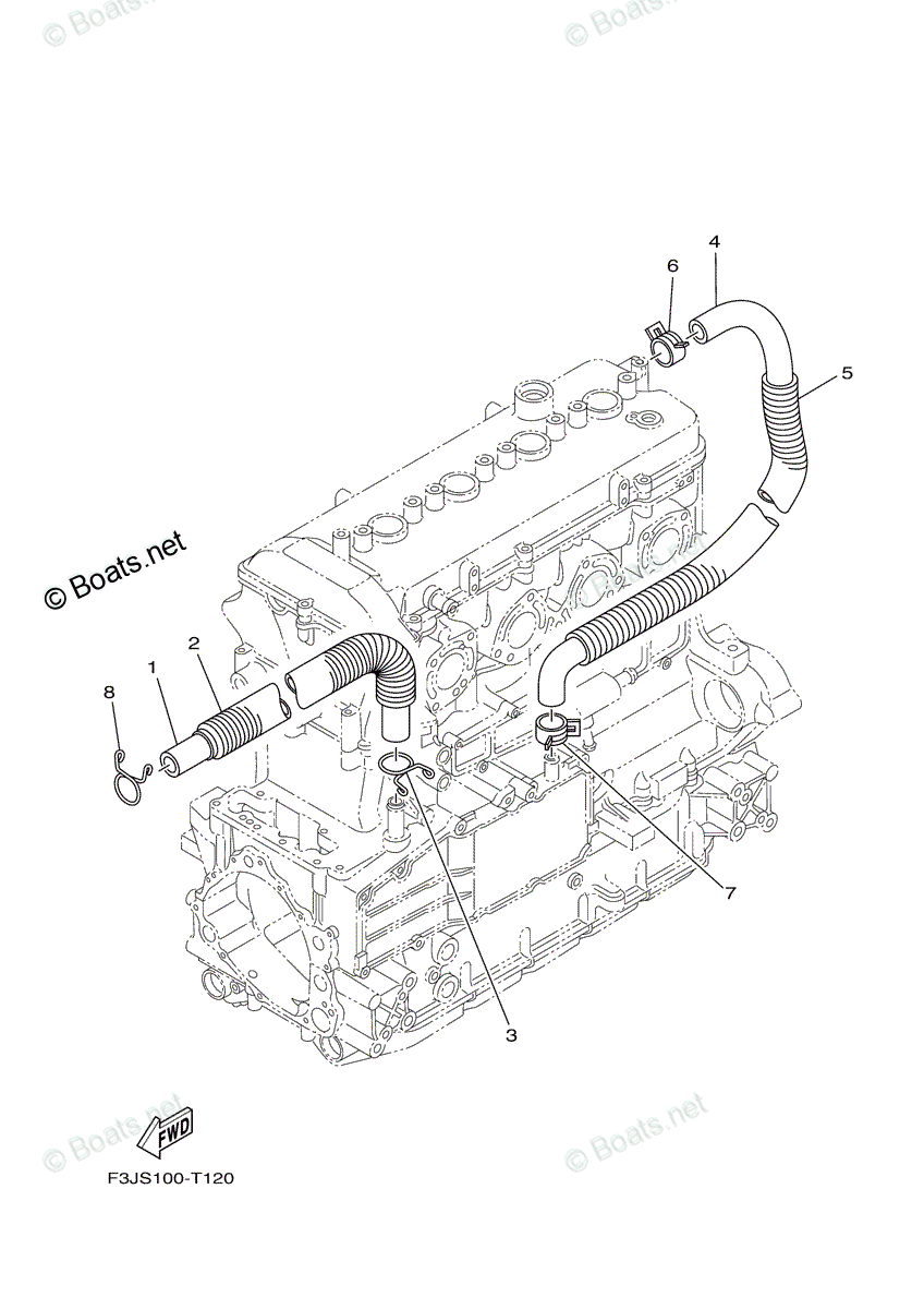 Yamaha Waverunner 2021 OEM Parts Diagram for Breather Oil