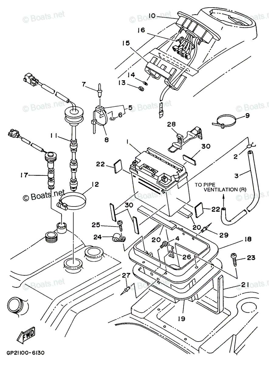 Yamaha Waverunner 1996 OEM Parts Diagram for ELECTRICAL (2