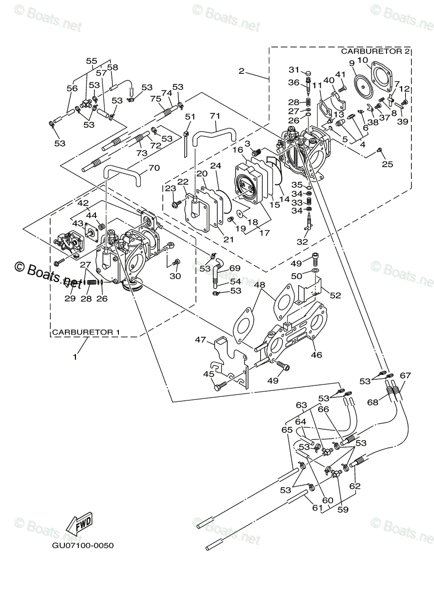 GP800 '00 OEM CARBURETOR ASSY 1 Used (66E-14301-11) [X2306