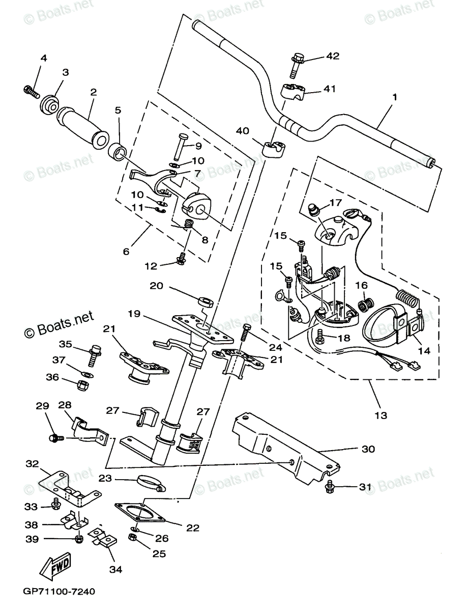 Yamaha Waverunner 1997 OEM Parts Diagram for Steering | Boats.net