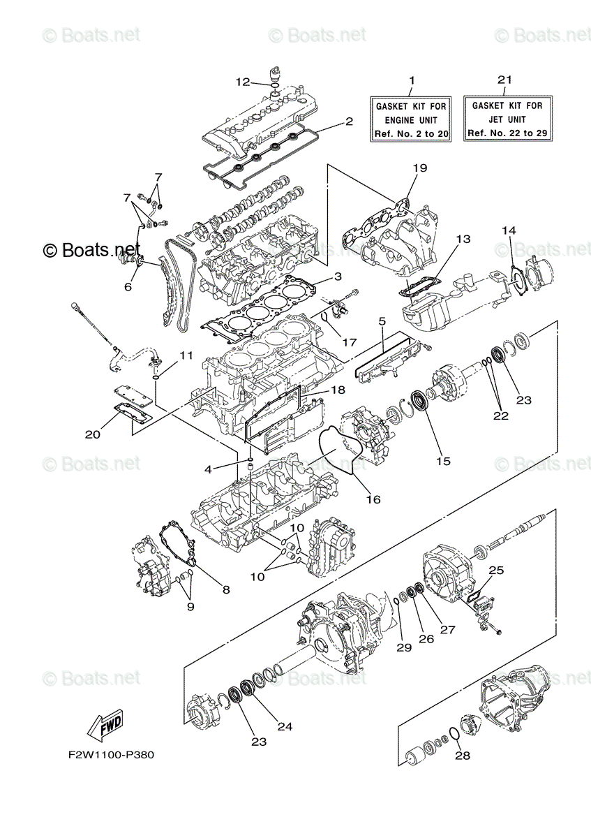 Yamaha Waverunner 2019 OEM Parts Diagram for Repair Kit 1 | Boats.net