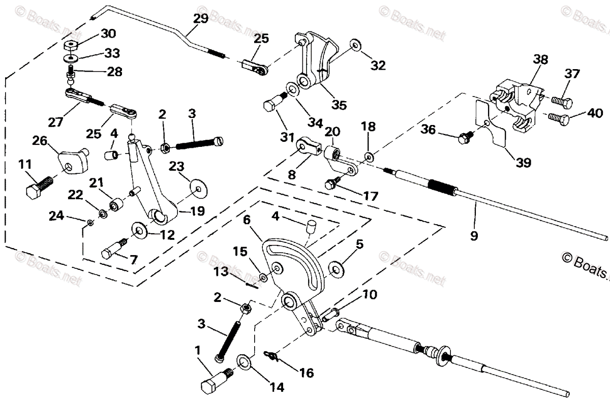 Johnson Outboard 1991 OEM Parts Diagram for Shift & Throttle