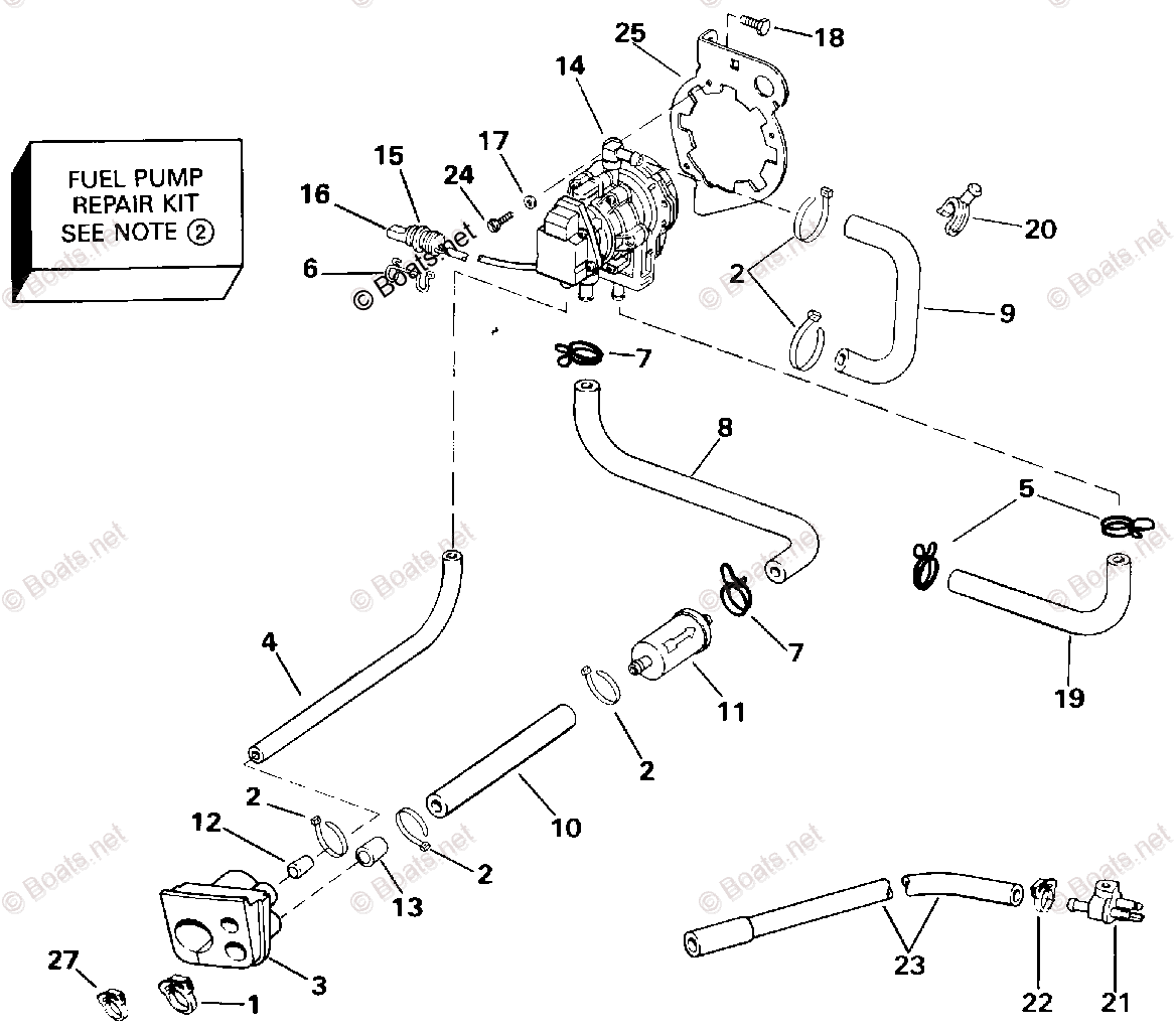 Johnson Outboard 1993 OEM Parts Diagram for FUEL PUMP