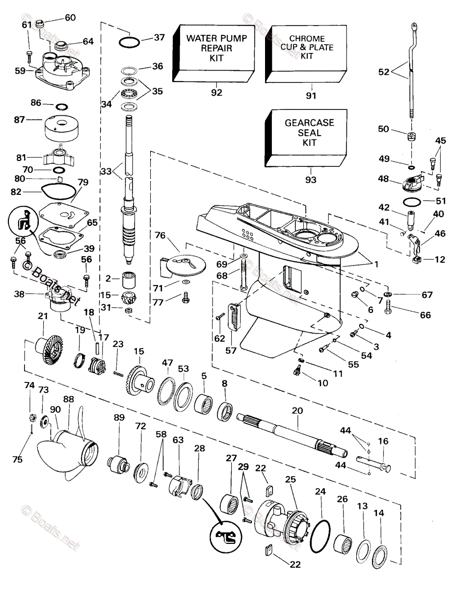 Johnson Outboard 2000 OEM Parts Diagram for Gearcase | Boats.net