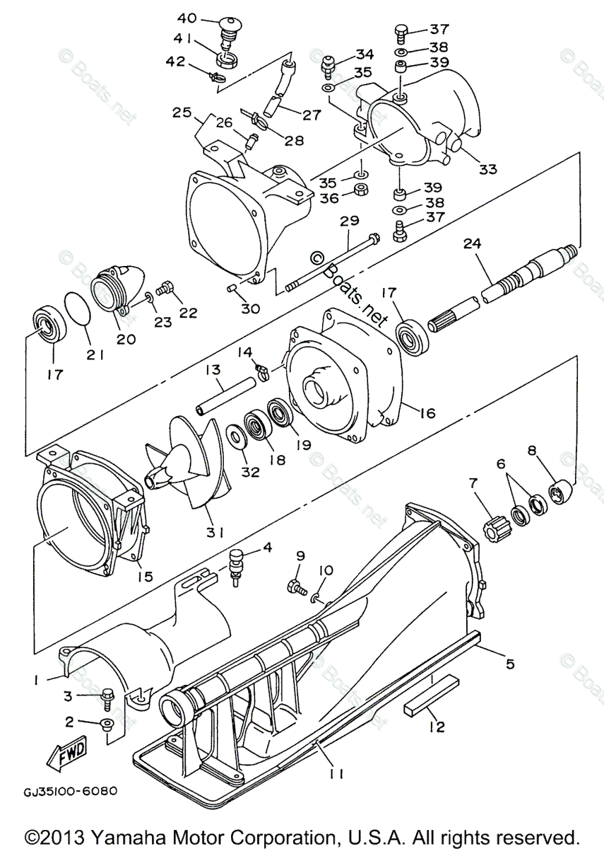 Yamaha Waverunner 1996 OEM Parts Diagram For Jet Unit 1 | Boats.net