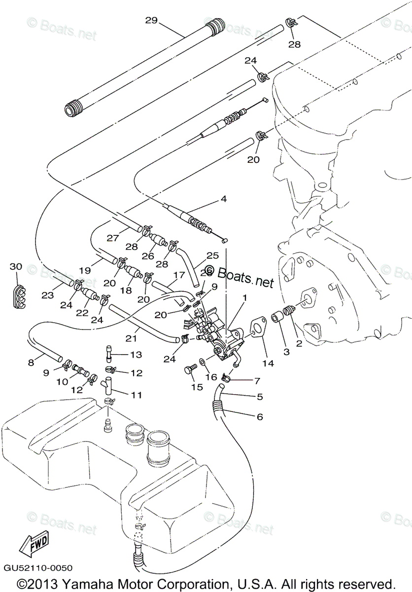 Yamaha Waverunner 2001 OEM Parts Diagram for OIL PUMP