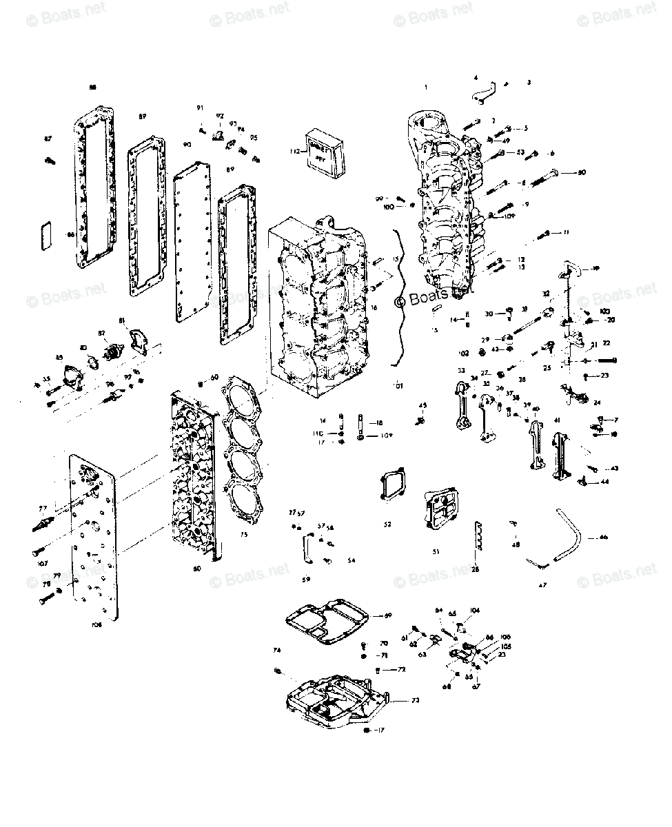 Chrysler Outboard 1979 OEM Parts Diagram for Power Head