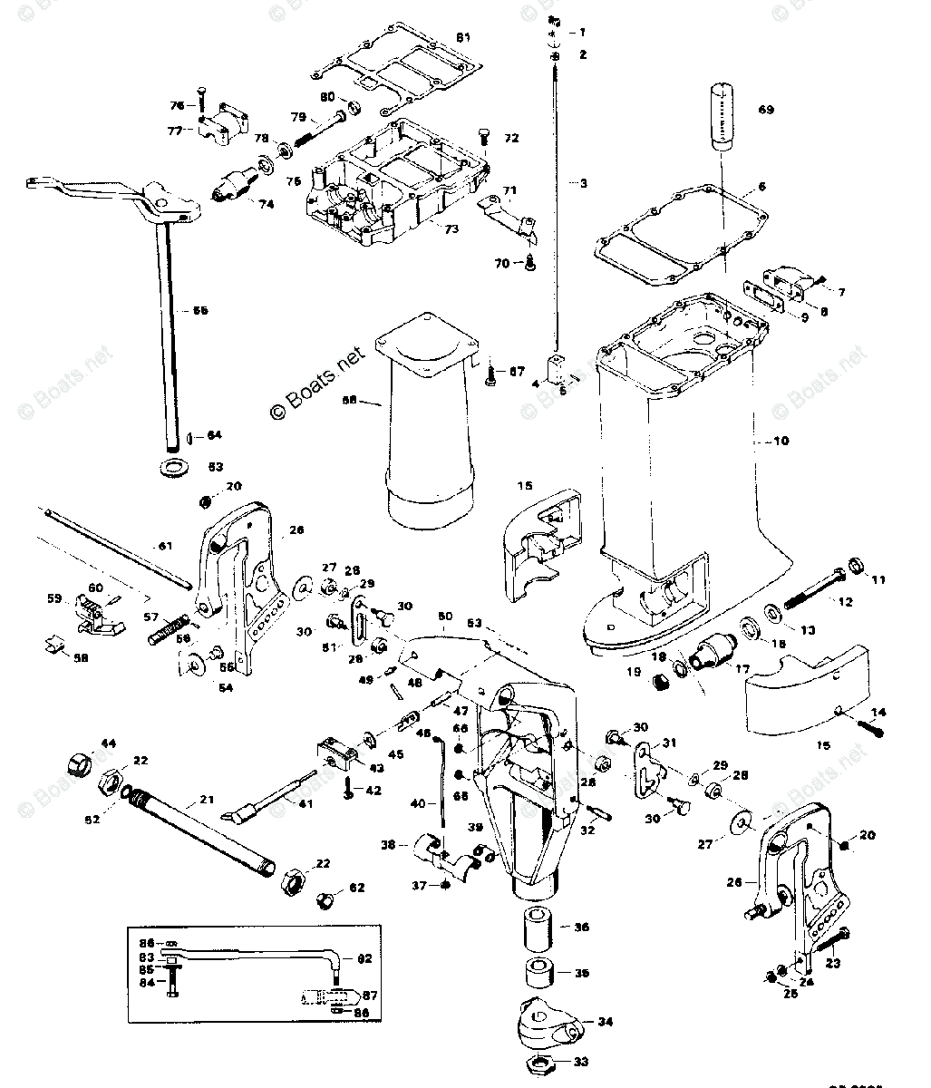 Force Outboard 1984 OEM Parts Diagram for MOTOR LEG