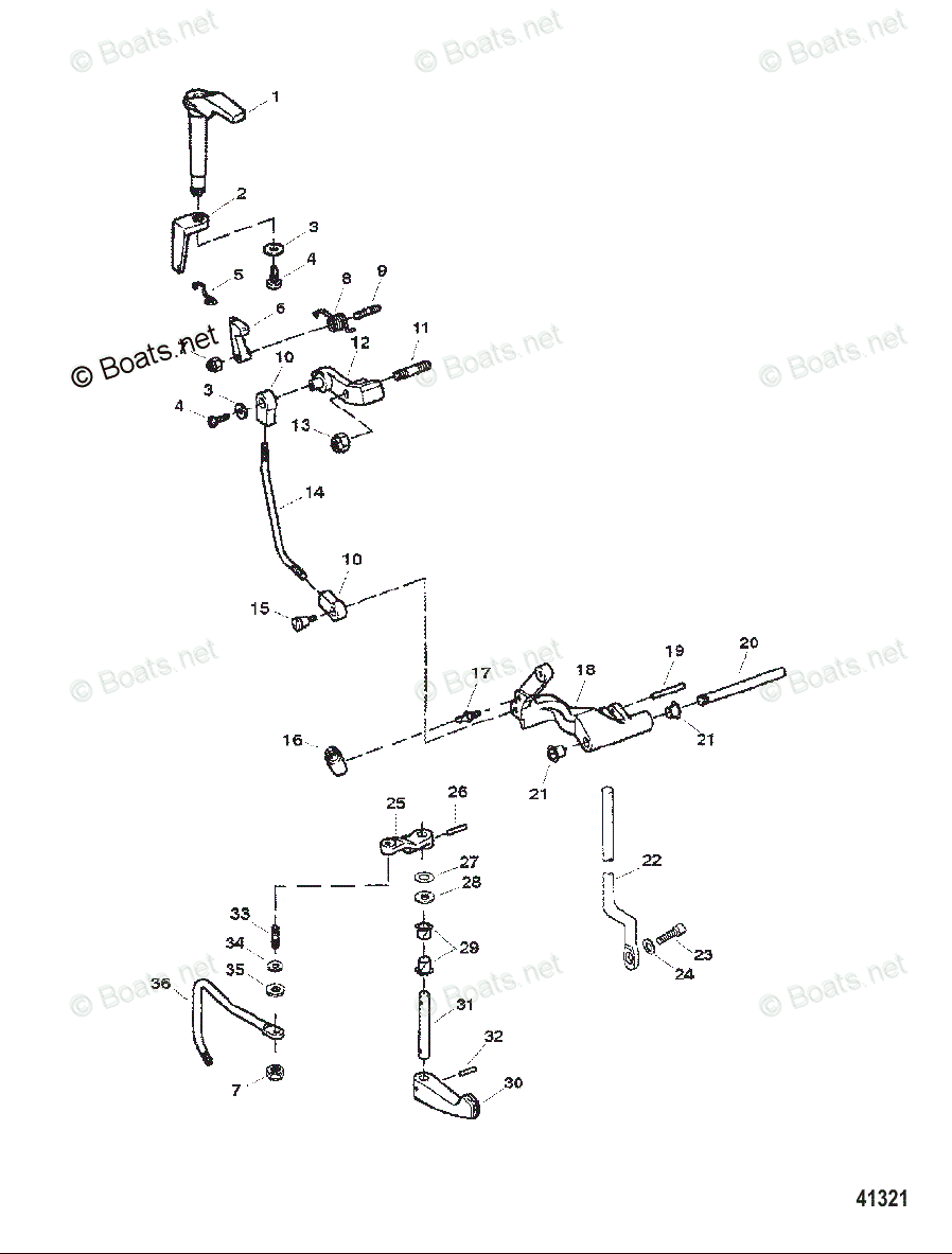 Mercury Outboard 25HP OEM Parts Diagram for SHIFT LINKAGE | Boats.net