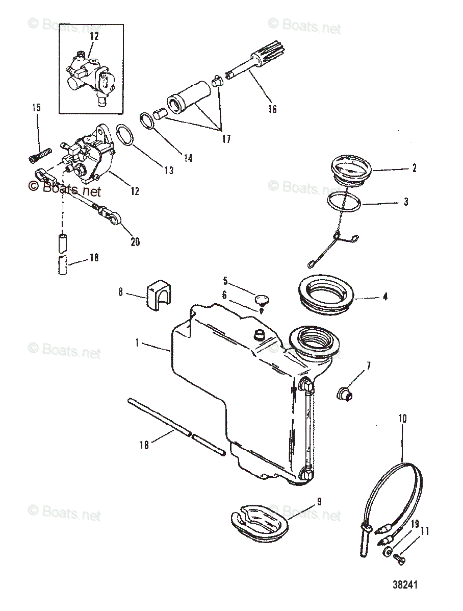 Mariner Outboard 1994 OEM Parts Diagram for Oil Injection Components ...