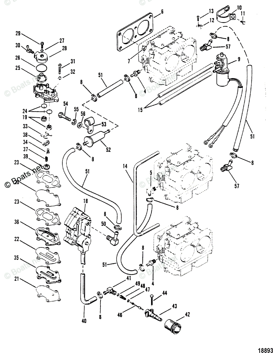 Mariner Outboard 1980 OEM Parts Diagram For Fuel Pump(Design II With ...