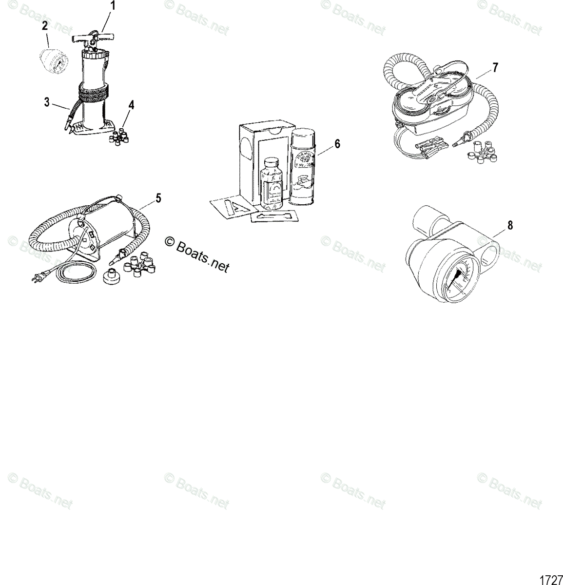 Mercury Boat Parts by Year Quicksilver Inflatable OEM Parts Diagram for