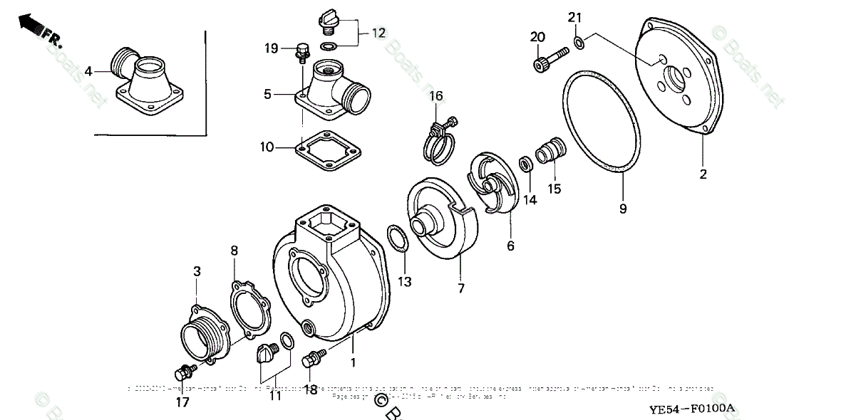 Honda Water Pumps Wp20x Acf6 A Vin Wzbe 1400001 Oem Parts Diagram For Casing Impeller