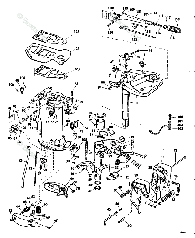 Boat Parts Johnson Evinrude Outboard Motor Throttle Control Gear