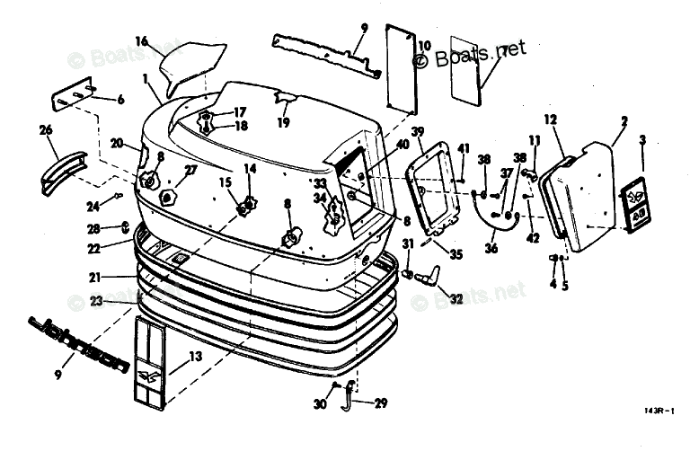 Johnson Outboard Parts by Year 1969 OEM Parts Diagram for Motor Cover