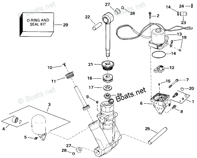 Johnson Outboard 115HP OEM Parts Diagram for Power Trim/Tilt