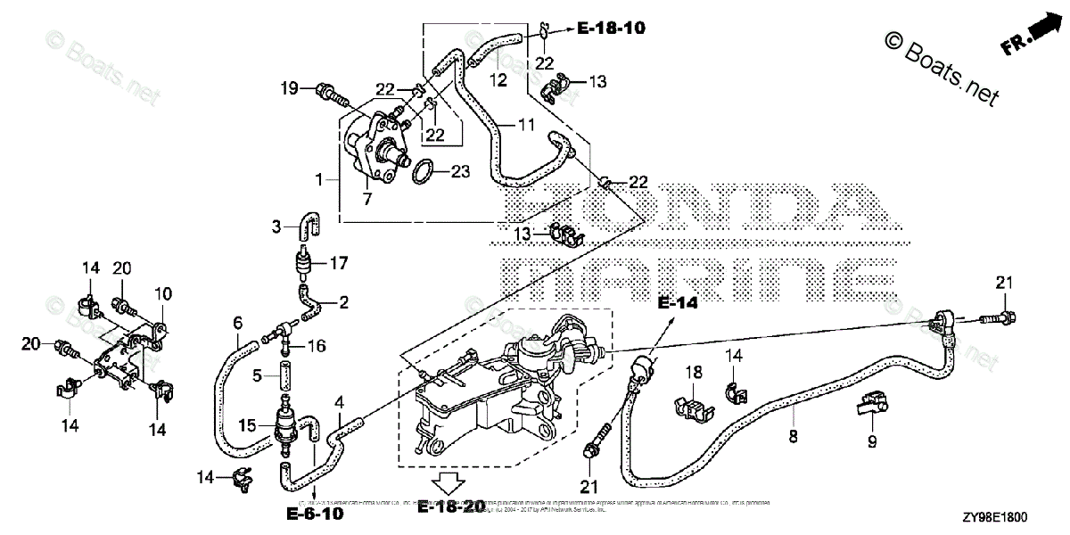 Honda Outboard 2007 And Later OEM Parts Diagram for FUEL PUMP | Boats.net