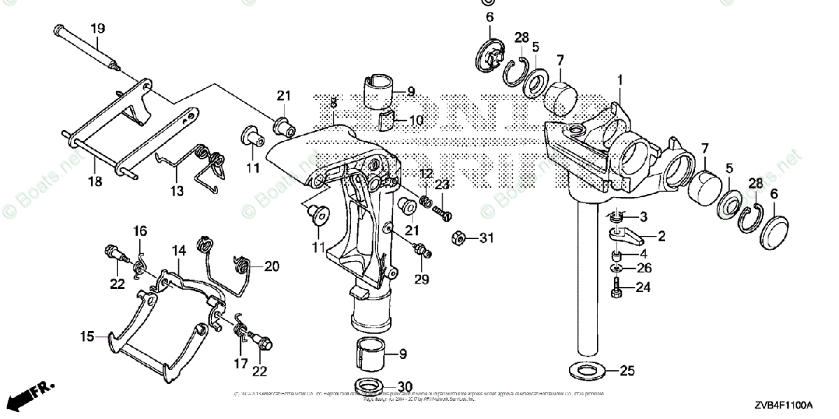 Honda Outboard Parts by HP & Serial Range 6HP OEM Parts Diagram for