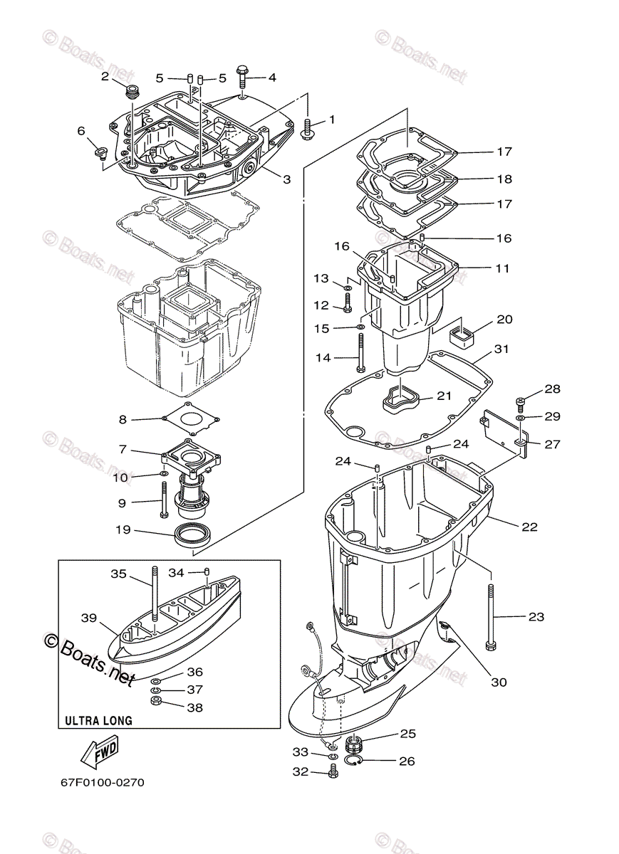 Yamaha Outboard 2000 Oem Parts Diagram For Upper Casing 7808