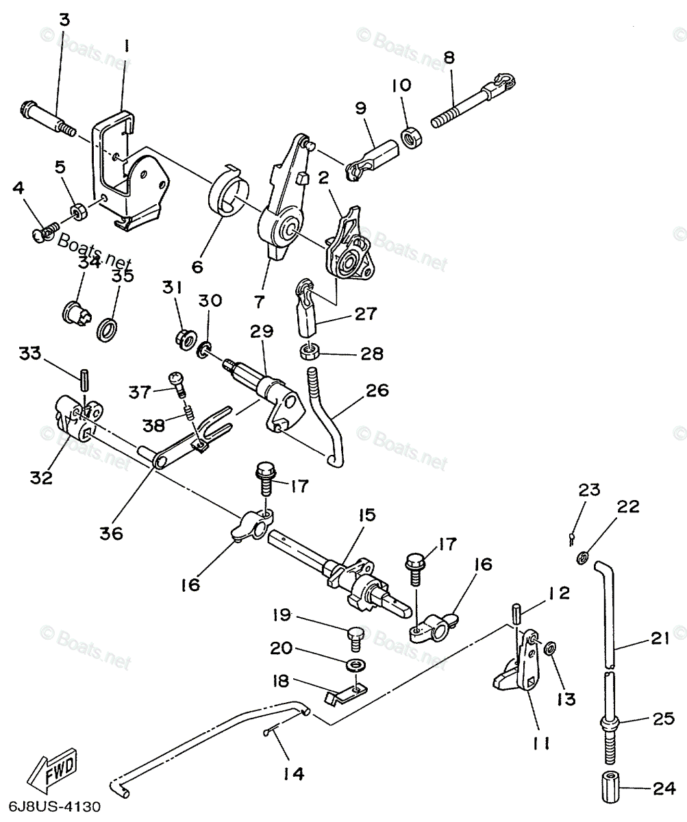 Yamaha Outboard 1999 OEM Parts Diagram for Control | Boats.net