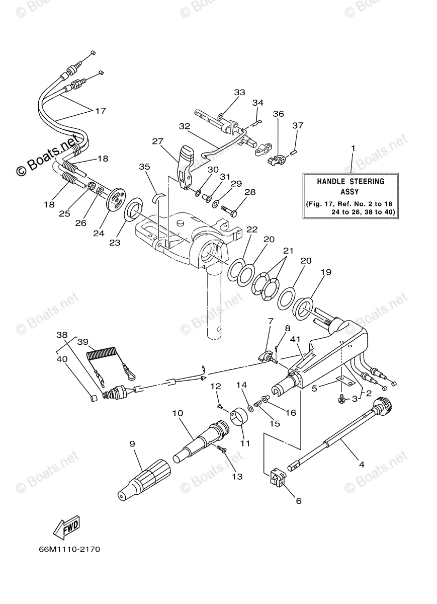 Yamaha Outboard 2003 OEM Parts Diagram for Steering | Boats.net