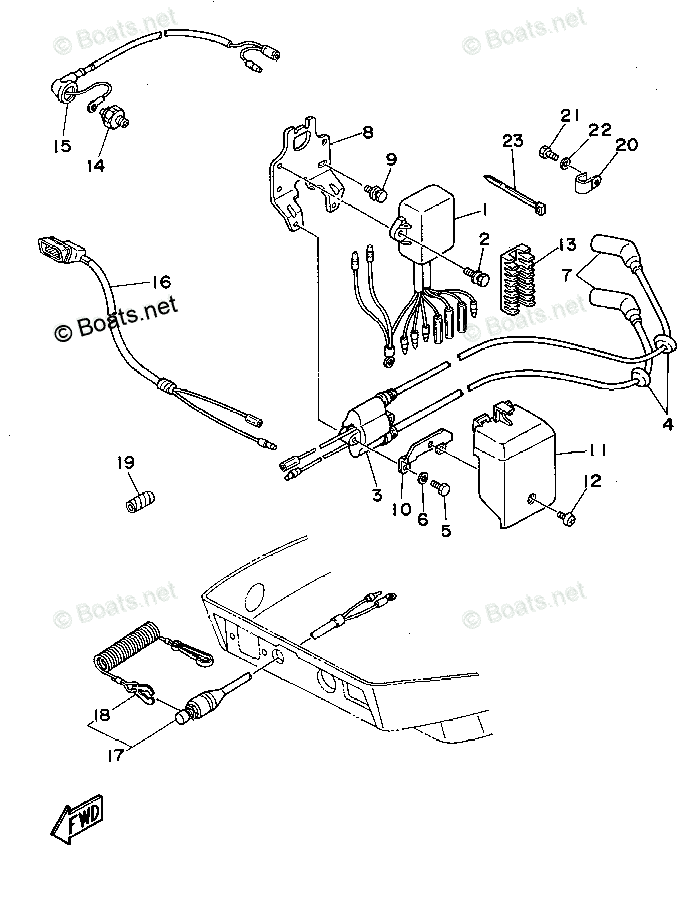 Yamaha Outboard 1995 OEM Parts Diagram for ELECTRIC PARTS