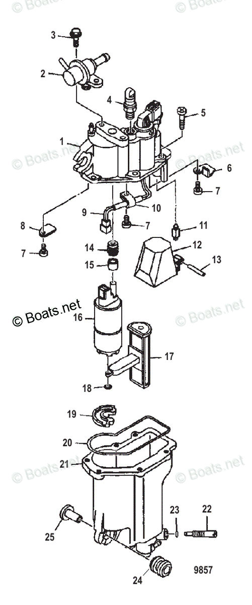 Mercury Outboard 90HP OEM Parts Diagram for Vapor Separator | Boats.net