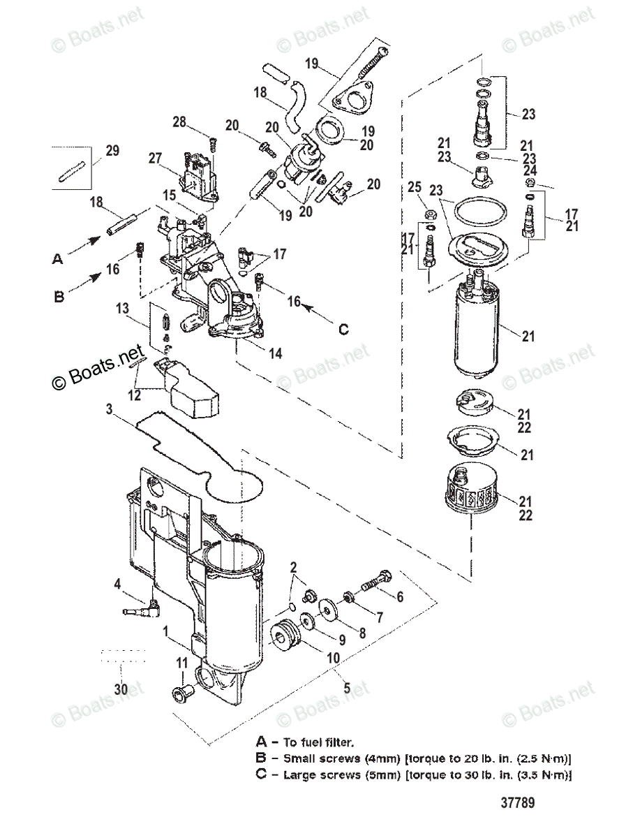 Mercury Outboard 225HP OEM Parts Diagram for FUEL MANAGEMENT SYSTEM (2 ...