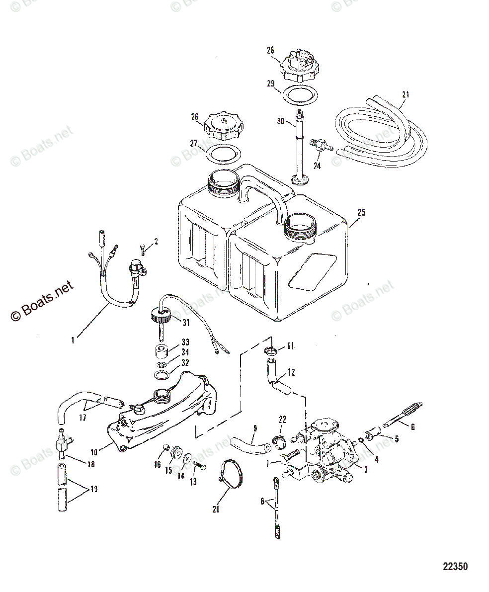 Mercury Outboard 200hp Oem Parts Diagram For Oil Injection Components 