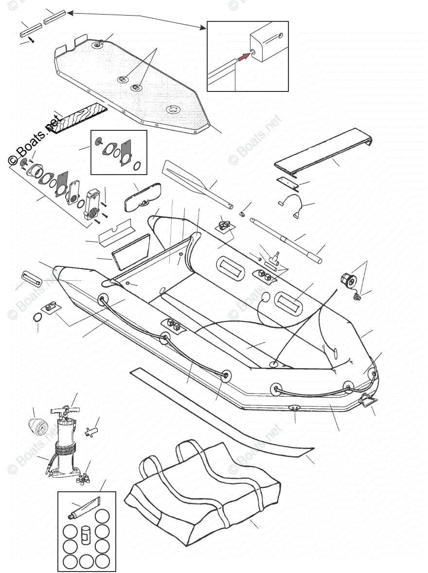 Mercury Inflatable Boats 2010 OEM Parts Diagram for Air Deck Models