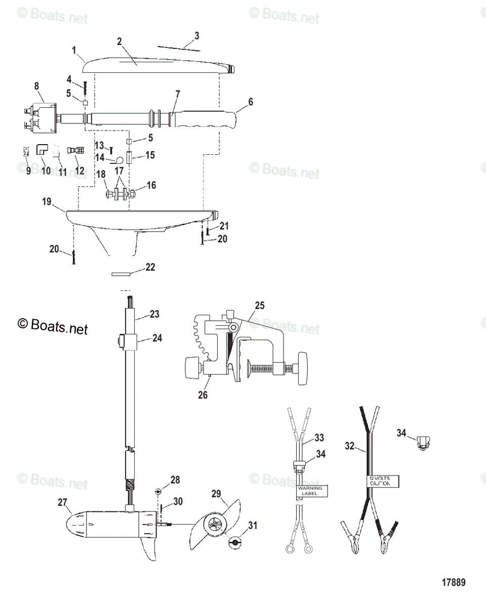 Trolling Motor Thruster Series OEM Parts Diagram