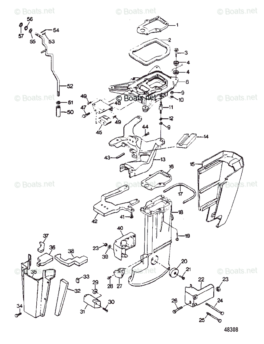 Force Outboard 1987 OEM Parts Diagram for MOTOR LEG