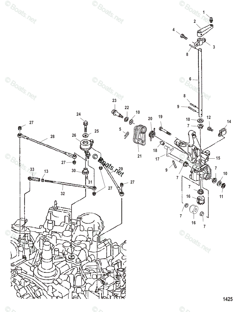 Mercury Outboard 225HP OEM Parts Diagram For THROTTLE LINKAGE | Boats.net