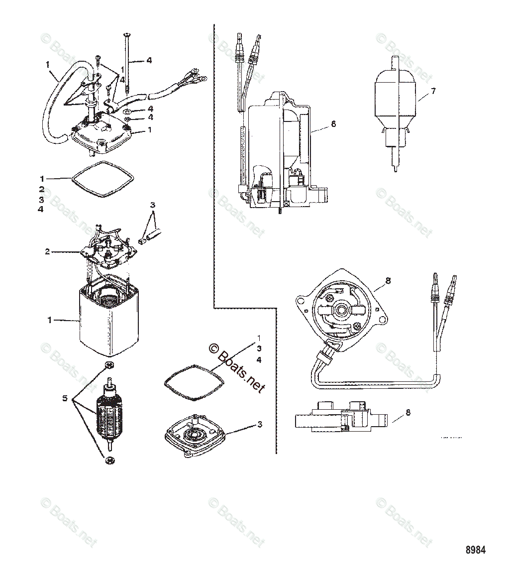 Mercury Outboard 150HP OEM Parts Diagram For Power Trim Motor | Boats.net