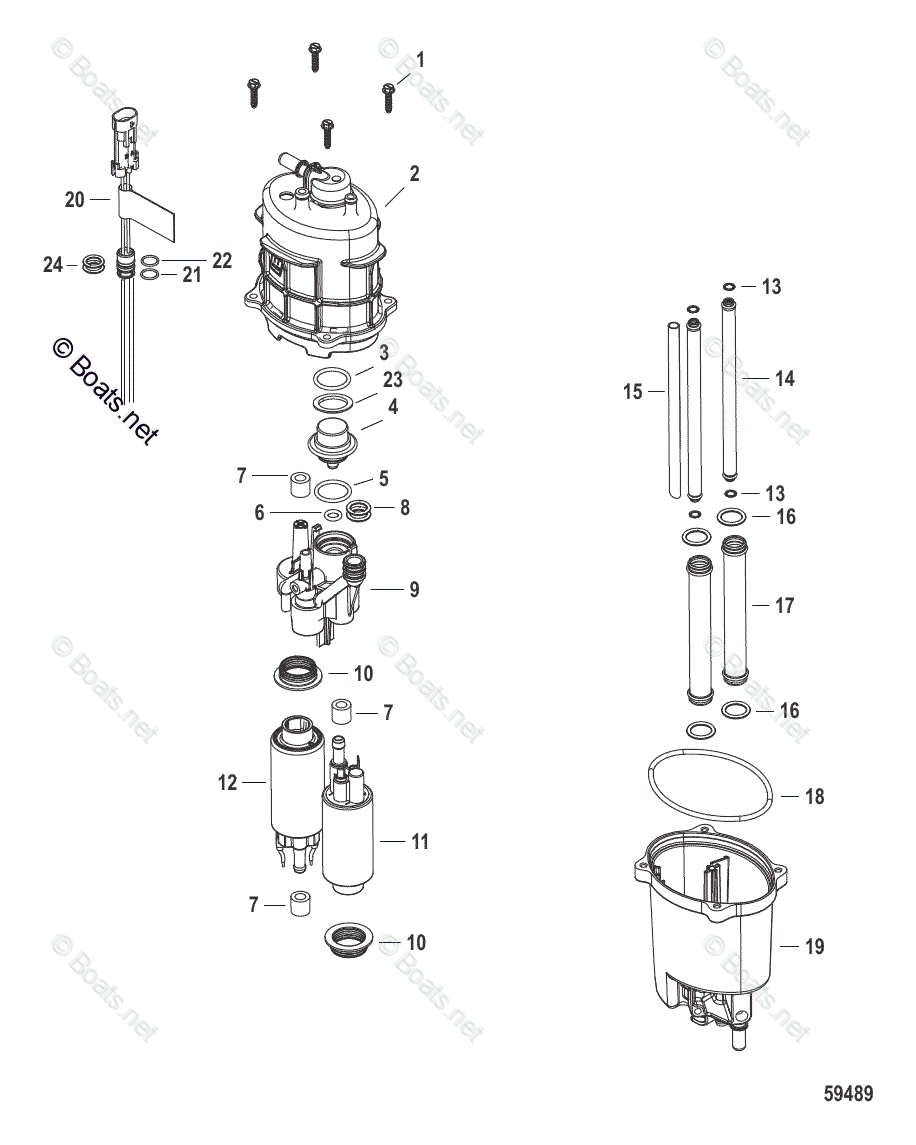 Mercury Outboard Hp Oem Parts Diagram For Fuel Supply Module