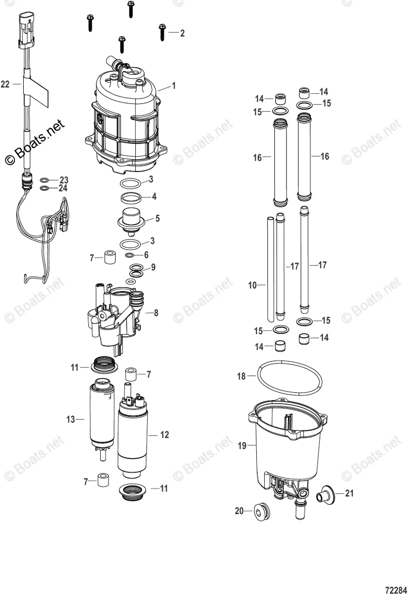 Mercury Outboard 600HP OEM Parts Diagram for Fuel Supply Module | Boats.net