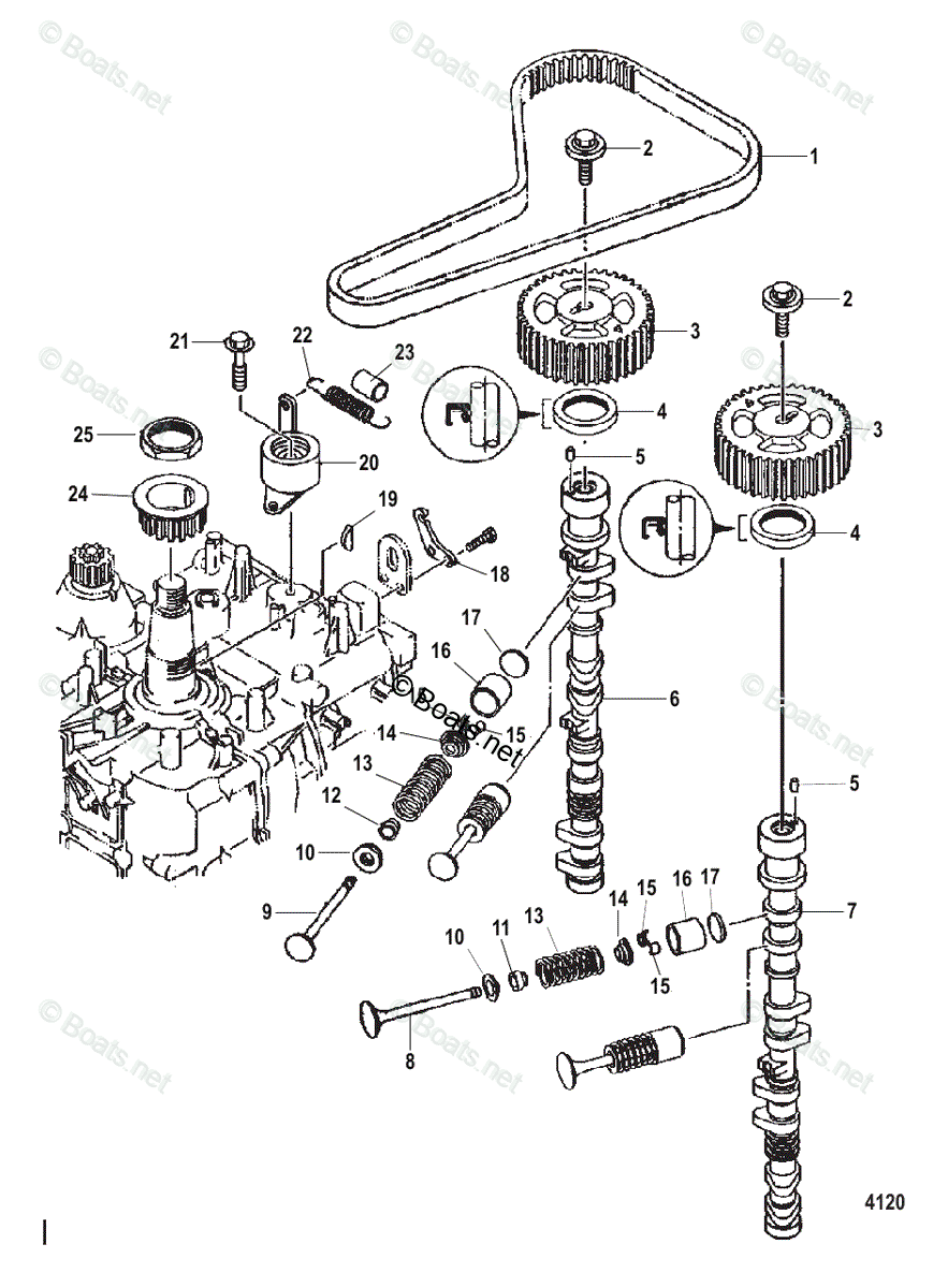 Mercury Outboard 115HP OEM Parts Diagram For Intake And Exhaust Valves ...