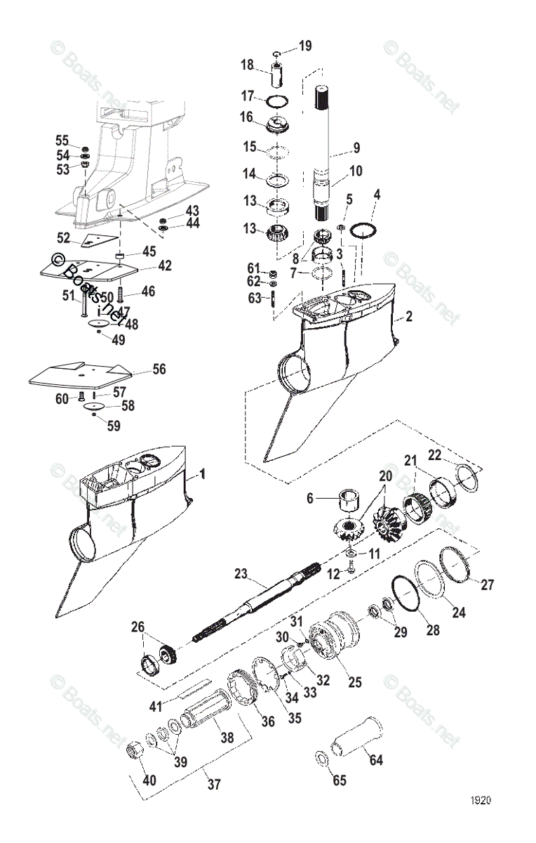 Mercruiser Sterndrive Transoms OEM Parts Diagram for Gear Housing(Bravo One XR Sportmaster