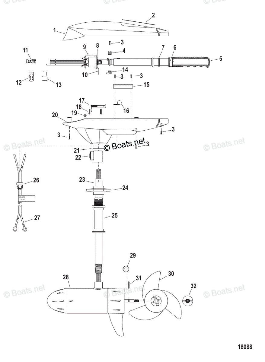 Trolling Motor Fresh Water Series OEM Parts Diagram for Complete Trolling