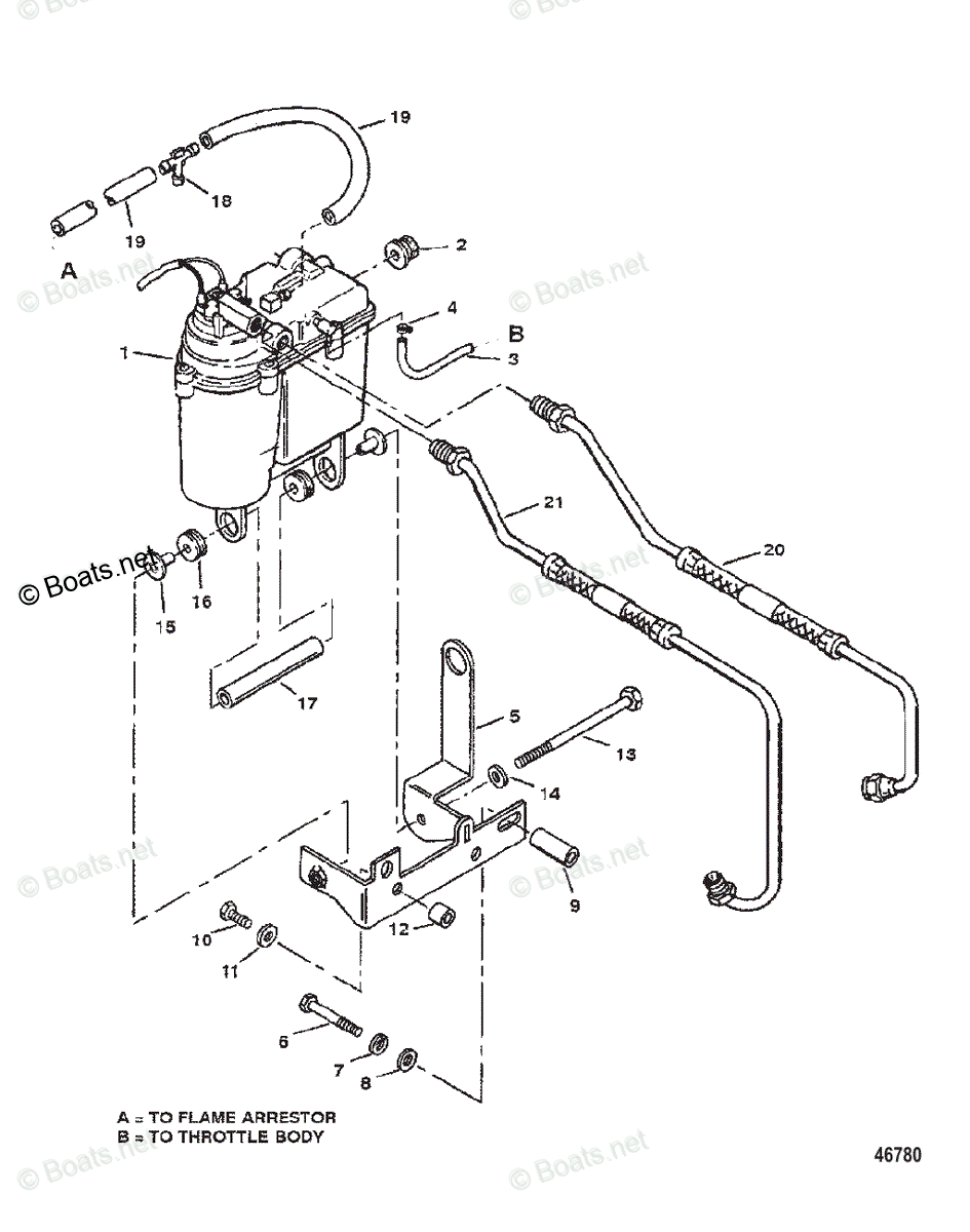 Mercruiser Sterndrive Gas Engines OEM Parts Diagram for Vapor Separator ...