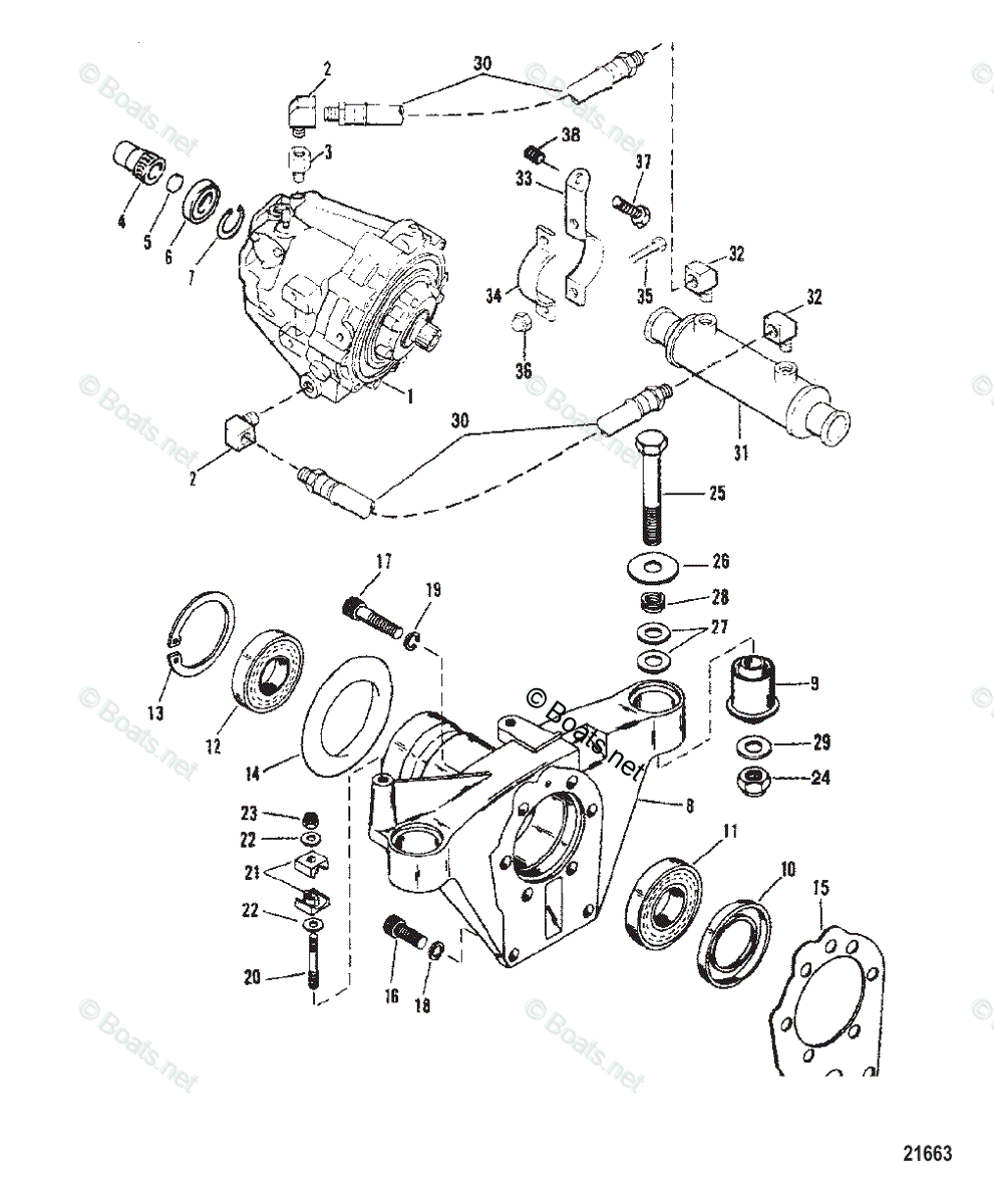 Mercruiser Sterndrive Gas Engines OEM Parts Diagram for Transmission ...