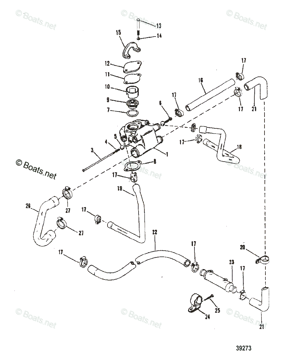 Mercruiser Sterndrive Gas Engines OEM Parts Diagram For STANDARD ...