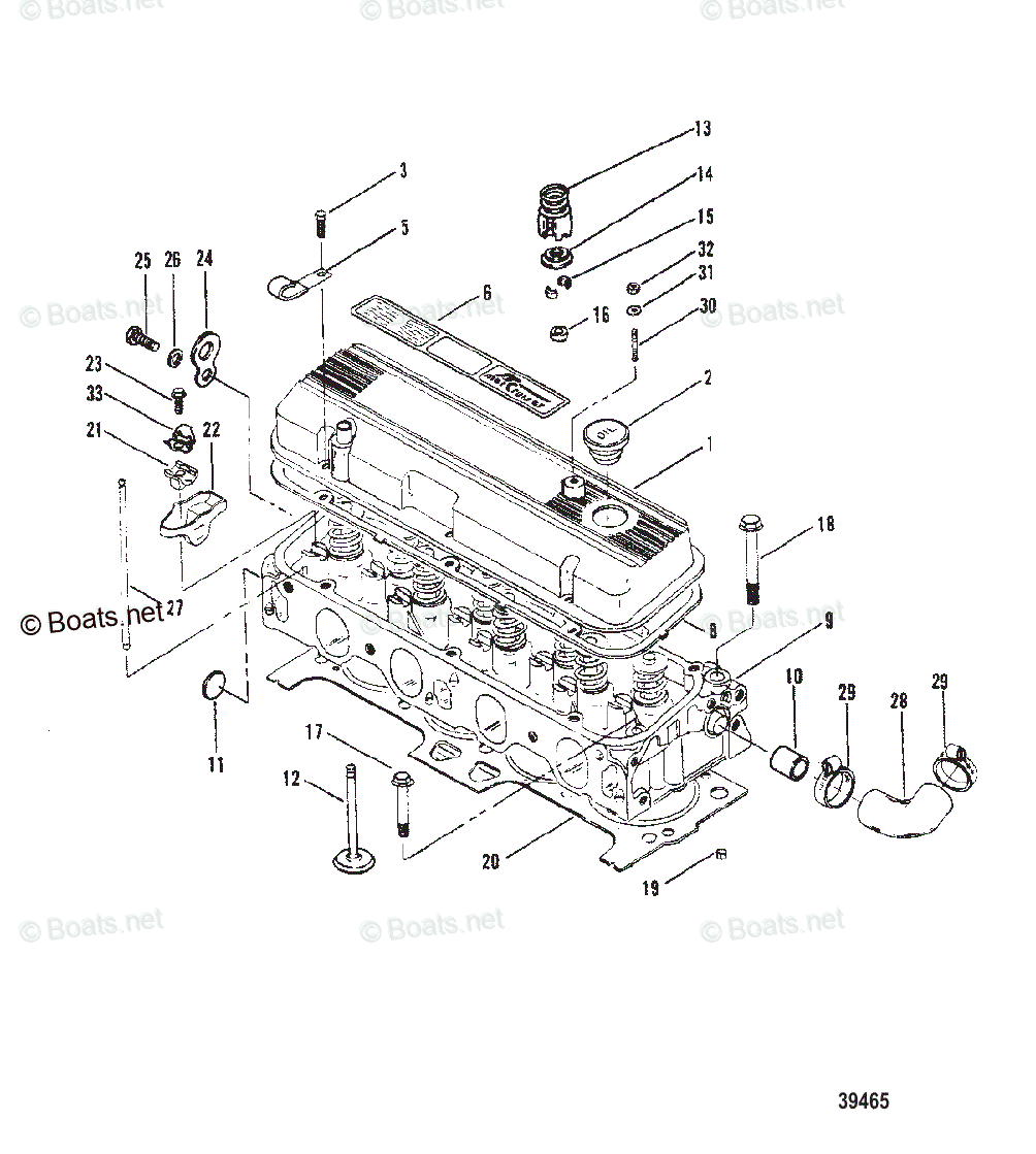 Mercruiser Sterndrive Gas Engines OEM Parts Diagram For CYLINDER HEAD ...