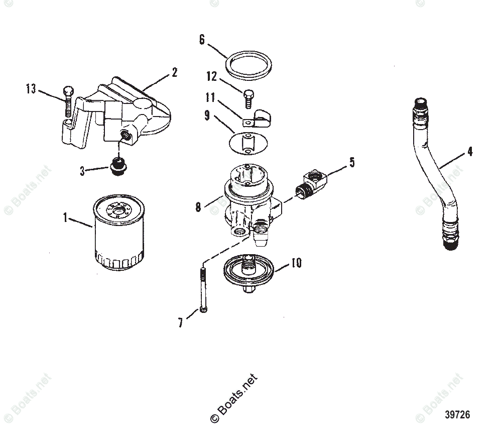 Mercruiser Sterndrive Gas Engines OEM Parts Diagram for REMOTE OIL