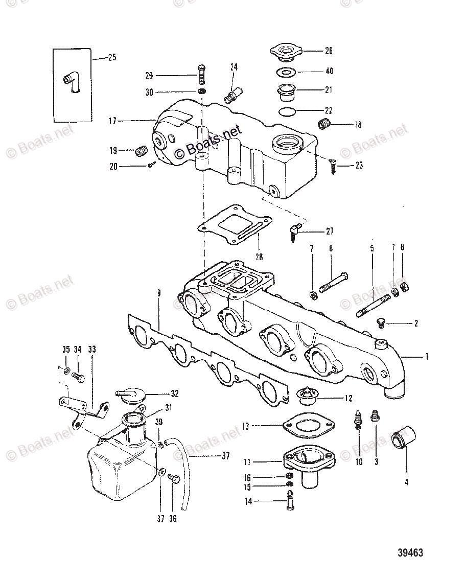 Mercruiser Sterndrive Gas Engines OEM Parts Diagram For EXHAUST ...