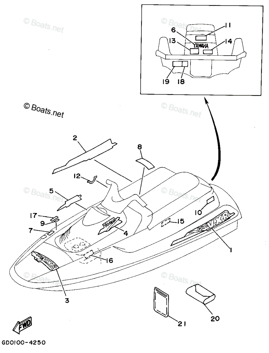 Yamaha Waverunner 1994 OEM Parts Diagram for Graphic - Tool