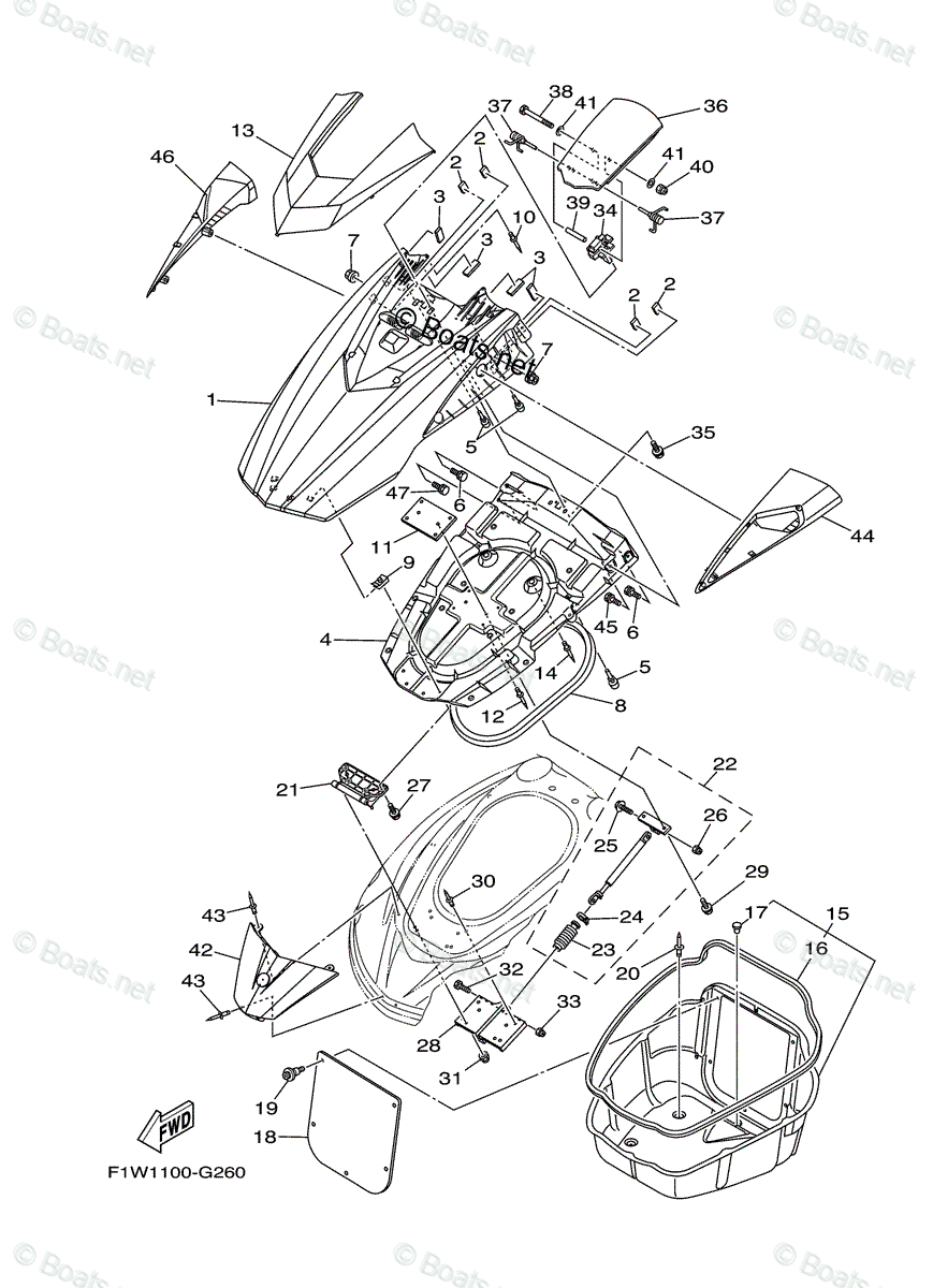 Yamaha Waverunner 2011 OEM Parts Diagram for Engine Hatch 2 