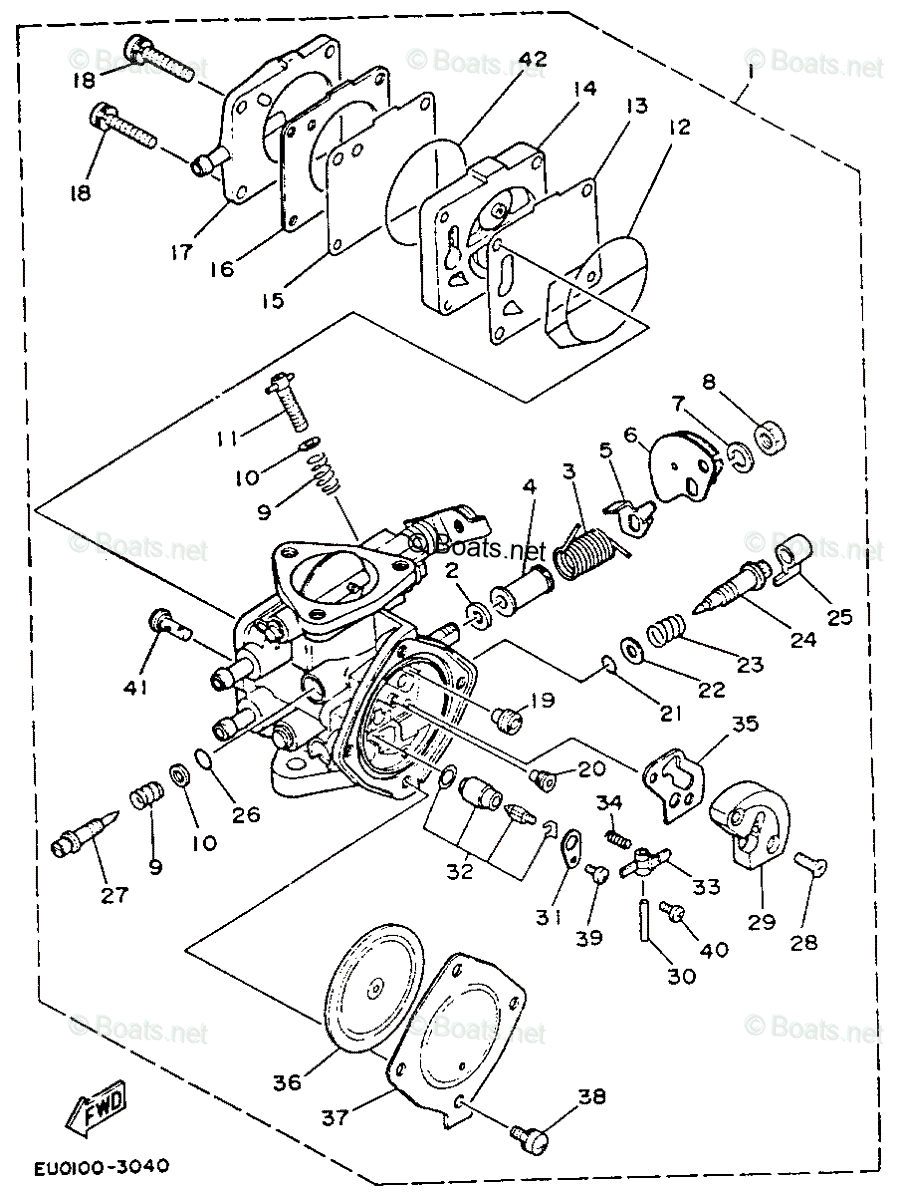 Yamaha Waverunner 1993 OEM Parts Diagram for CARBURETOR | Boats.net